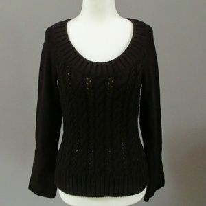 Ideology Black Scoop Neck Sweater Size MP